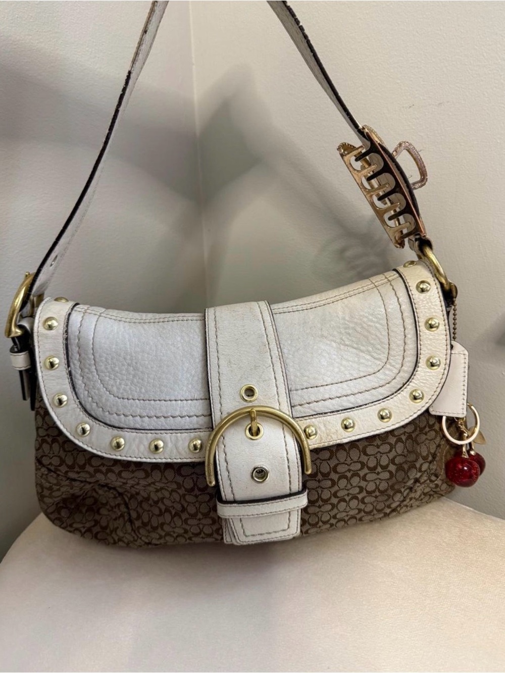 Vintage Coach Brown Signature Canvas Soho